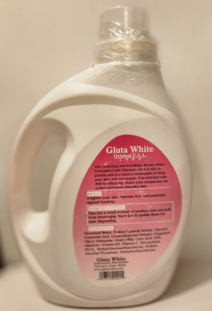 Gluta White Original Beauty Shower Bath for Black Spot & Whitening 2000ml Face Out Use with AHA Vitamin B3 C & Goat's Milk