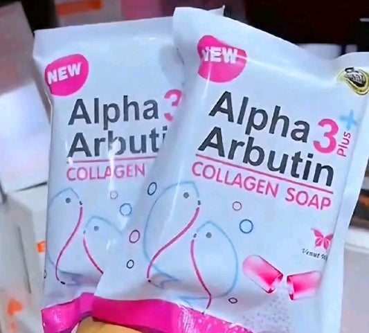 Alpha Arbutin 3 Plus Collagen Soap X 2pcs - New Formula for Radiant Skin Care Face and Body Soap Cleanser Cleansing