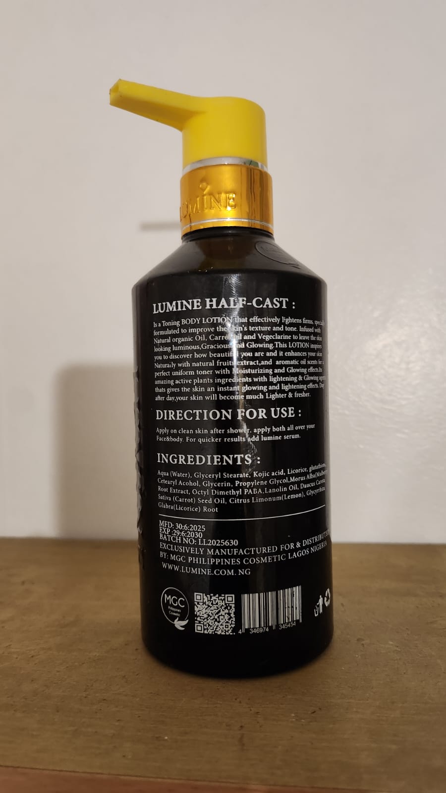 Lumine Half Cast Milk Lightening and Toning Face and Body Lotion Original 500ml X1 Anti Aging for All Skin Types