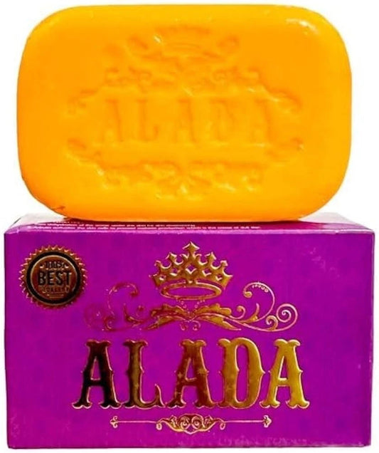 Alada Whitening Soap Naturally Brightening Natural Extract Face & Body Soap 160G with Vitamin E for Combination Skin Unscented Orange Colour