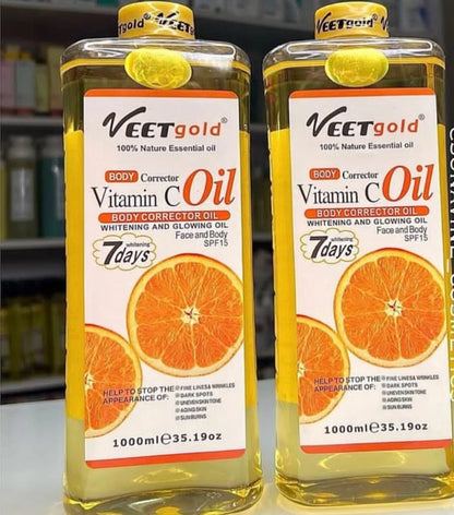 Veet Gold Body Corrector and Glowing Oil 1000ML - One Bottle for Skin Care