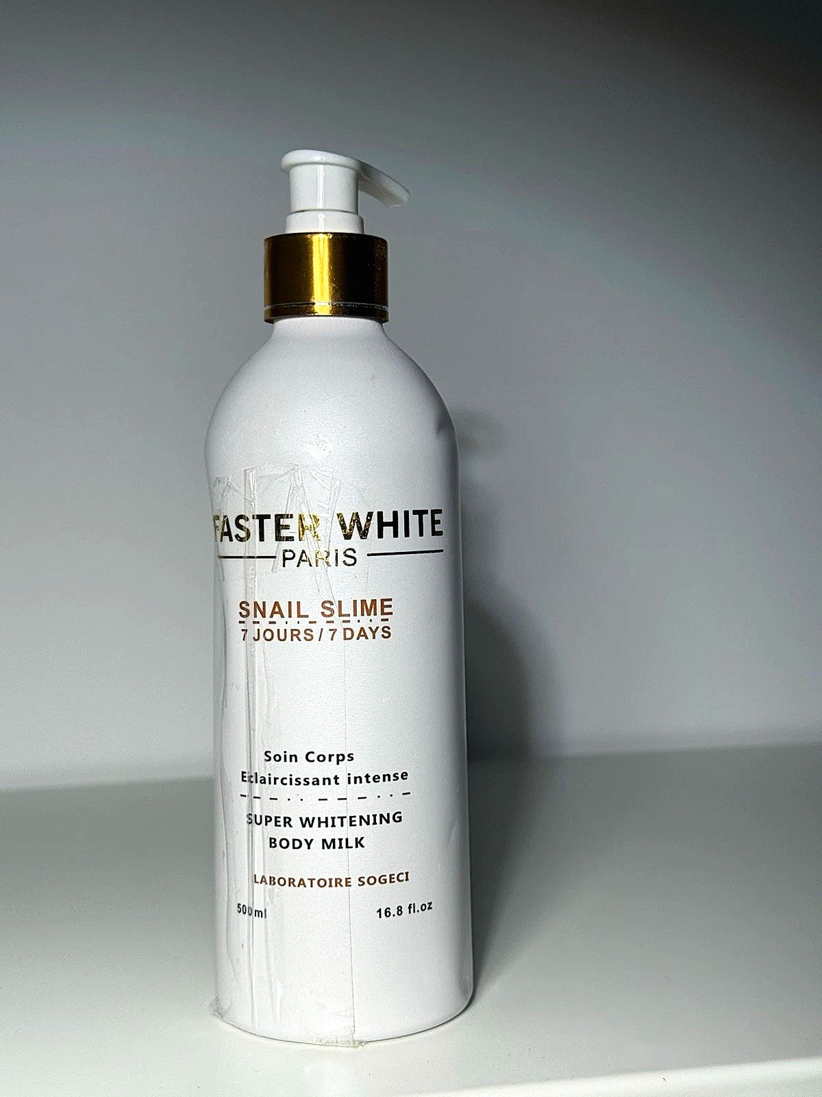 Faster White Paris Snail Slime Body Milk for Radiant Skin Care 500ml