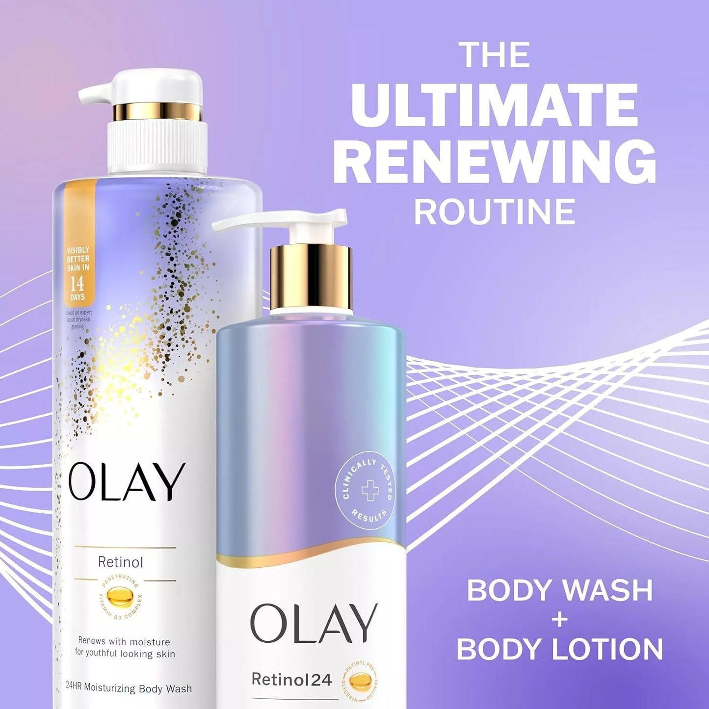Olay Retinol Body Lotion and Body Wash. 502ml & 591ml(2pack)