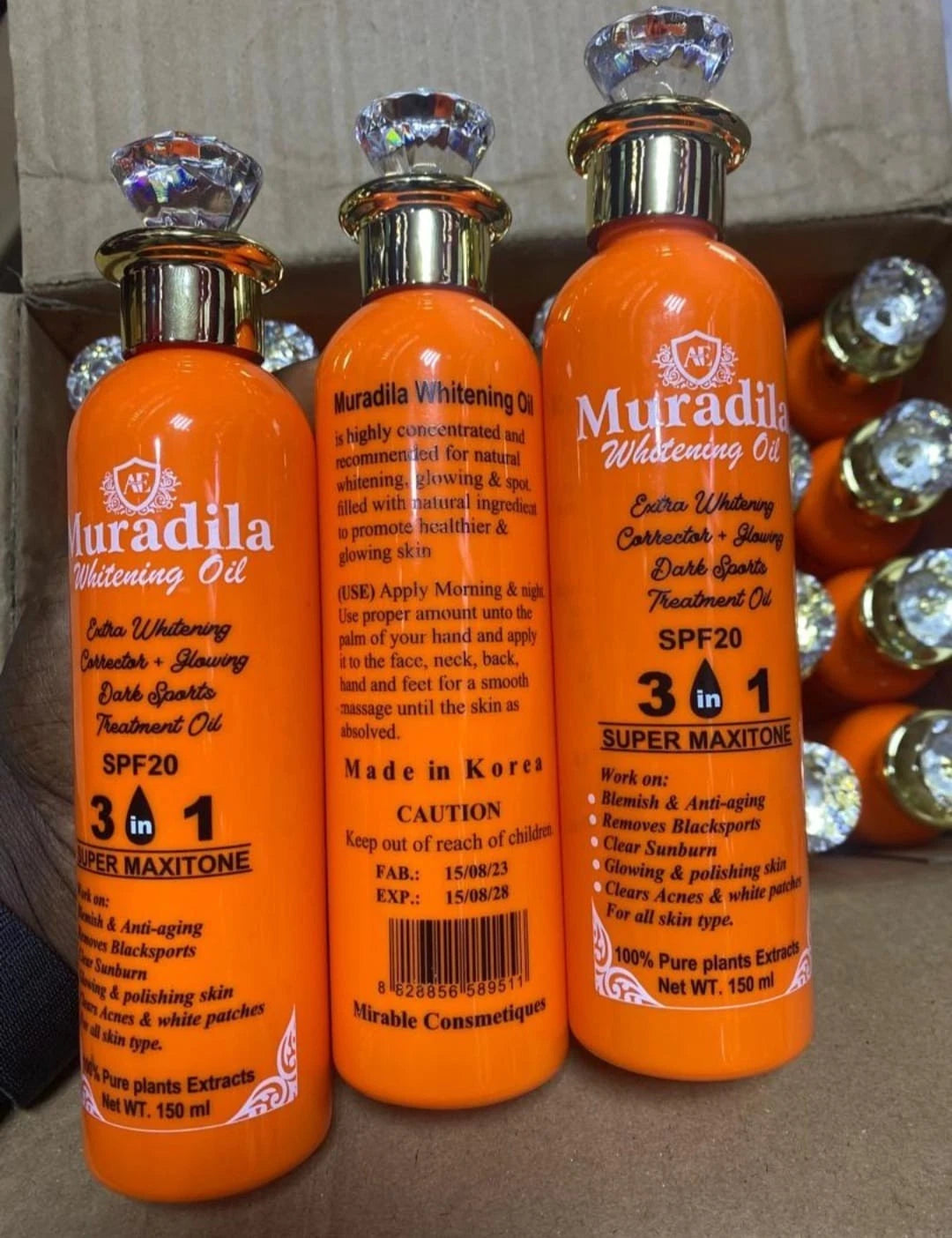 Muradila Whitening Oil. Extra Whitening Corrector + Glowing Dark Spot Treatment Oil With SPF 20 150ml
