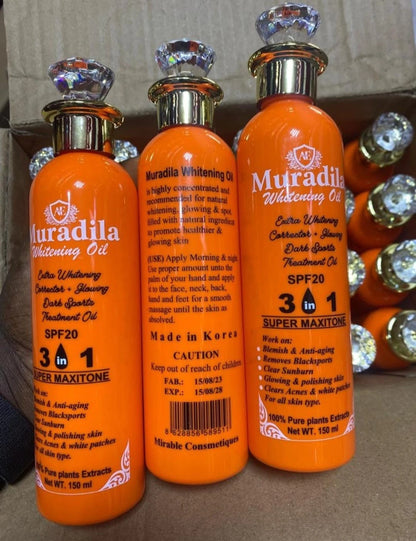 Muradila Whitening Oil. Extra Whitening Corrector + Glowing Dark Spot Treatment Oil With SPF 20 150ml