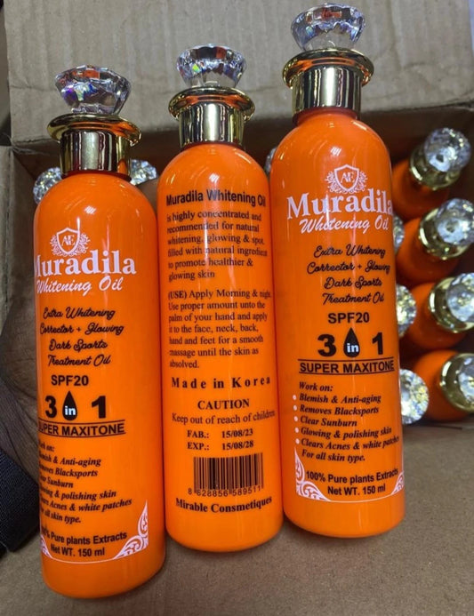 Muradila Whitening Oil. Extra Whitening Corrector + Glowing Dark Spot Treatment Oil With SPF 20 150ml